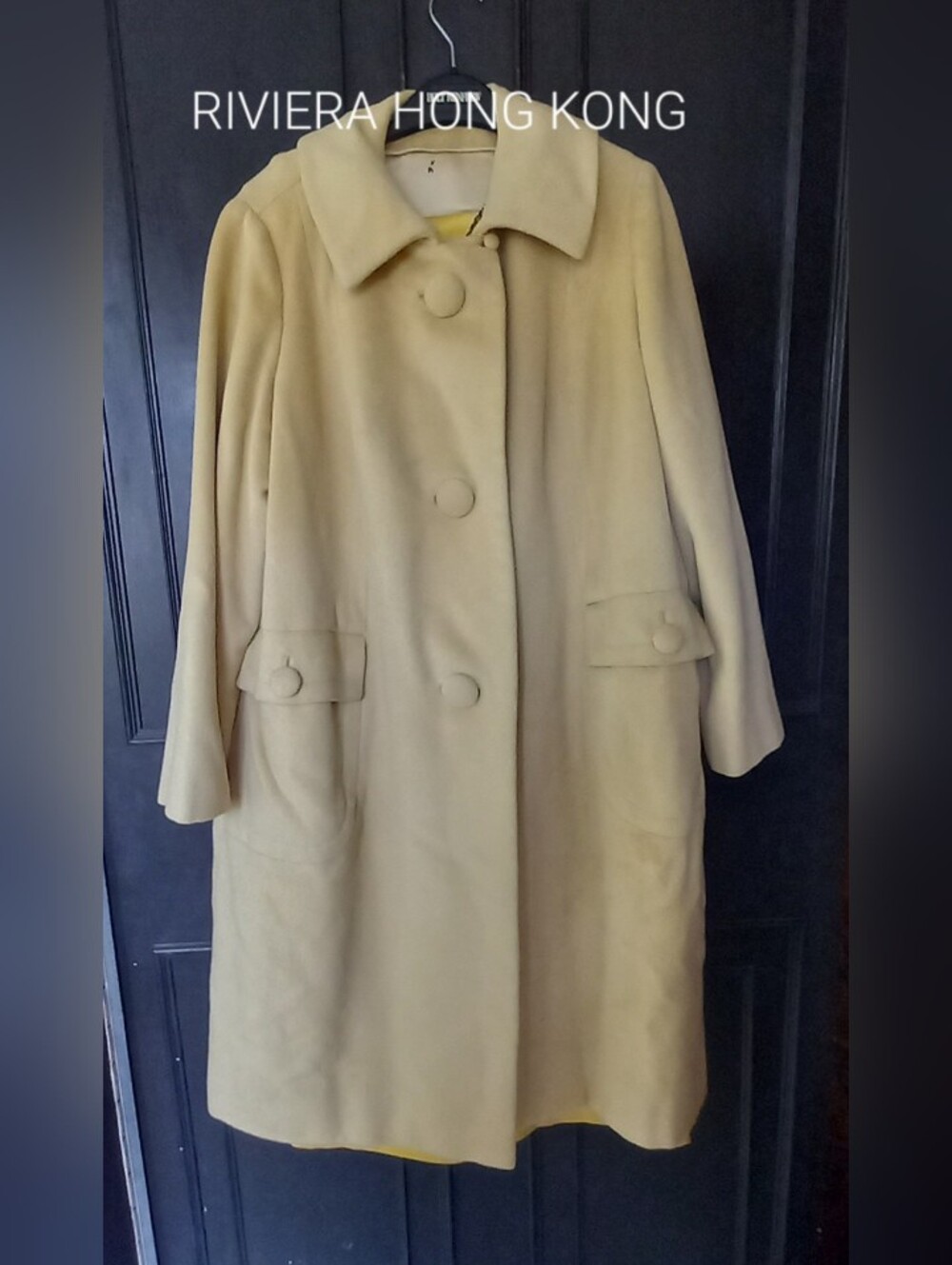 Monogrammed HONG KONG Cashmere Riviera Ivory Single-Breasted Trench Coat